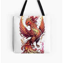 Phoenix in Flames All Over Print Tote Bag RB0712