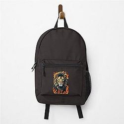 Lion head in flames Design Backpack RB0712