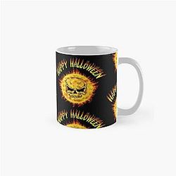 Happy Halloween In Flames   Happy Halloween In Flames Font Classic Mug RB0712