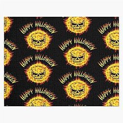 Happy Halloween In Flames   Happy Halloween In Flames Font Jigsaw Puzzle RB0712
