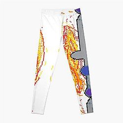 Pixel Art Jewelled Sword in Flames Leggings RB0712