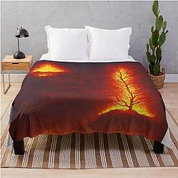 trees covered in flames Throw Blanket RB0712
