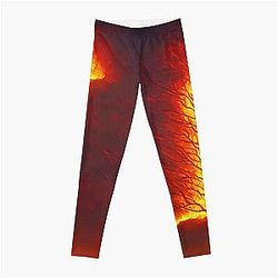 trees covered in flames Leggings RB0712