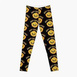 Happy Halloween In Flames   Happy Halloween In Flames Font Leggings RB0712