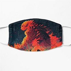 Dinosaur in a city in flames Flat Mask RB0712