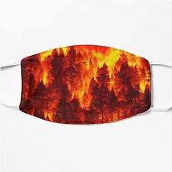 Forest covered in flames Flat Mask RB0712