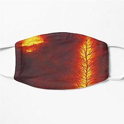 trees covered in flames Flat Mask RB0712