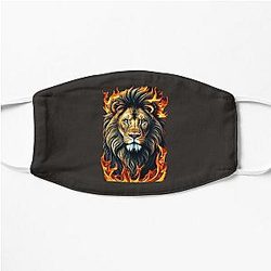 Lion head in flames Design Flat Mask RB0712