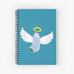 All Hail The inhaler, Asthma- Emotional Support Chronic Illness Humor Spiral Notebook