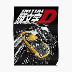 Initial D - Mountain Drift Racing Tandem AE86 vs FD rx-7 Poster RB2806
