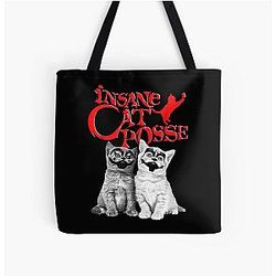 Insane Cat Posse Halloween All Over Print Tote Bag