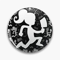 Insane Clown Luan Loud (White Sulhouette version) Pin