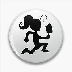 Insane Clown Luan Loud (Black Sulhouette version) Pin