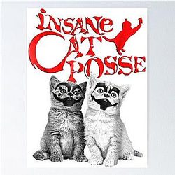 Insane Cat Posse Halloween Costume Gift Classic T-Shirt Poster