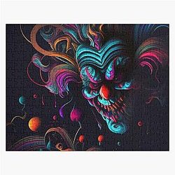 Neon - Abstract - Insane - Evil - Killer - Clown Design Jigsaw Puzzle