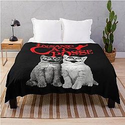 Retro Halloween Design Insane Cats Posse Love Cute Kittens  Throw Blanket