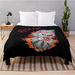 Insane Crazy Clown Throw Blanket