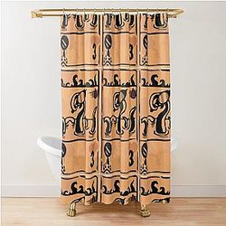 Inscription Tentacle Mirror Shower Curtain