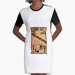 Elk Inscription Graphic T-Shirt Dress