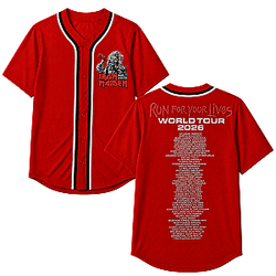 Iron Maiden Run For Your Lives Tour 2026 Iron Maiden Baseball Jersey