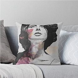 Isabella Rossellini Sensual Sketch Portrait Throw Pillow
