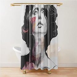 Isabella Rossellini Sensual Sketch Portrait Shower Curtain