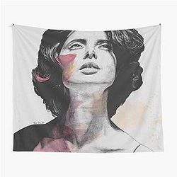 Isabella Rossellini sensual sketch portrait Tapestry