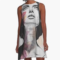 Isabella Rossellini sensual sketch portrait A-Line Dress