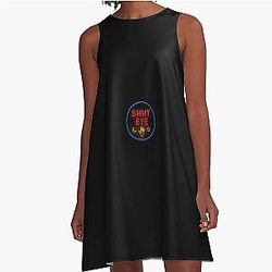 Shut Eye logo, TV show with KaDee Strickland and Isabella Rossellini A line dress