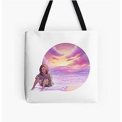 Ishura on the Beach at Sunset All Over Print Tote Bag