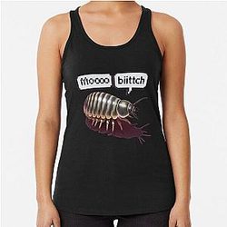 Dairy Cow Isopod - Realistic Top View Drawing  Racerback Tank Top