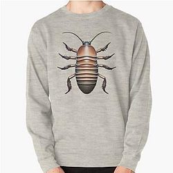 Dairy Cow Isopod - Realistic Top View Drawing  Pullover Sweatshirt