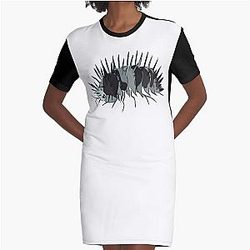 Crâne blanc Isopod Robe T-Shirt graphique