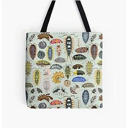Crazy Isopod Pattern- Aqua All Over Print Tote Bag