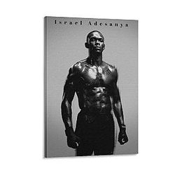 Israel Adesanya Poster Mixed Martial Art Signature Canvas Print Wall Decoration Painting (1517) 12x18inch Frame