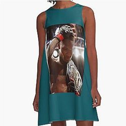 Israel Adesanya and Israel Adesanya Next Fight A-Line Dress