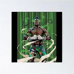 Israel Adesanya UFC Middleweight Champion Anime Art Poster