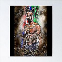 Israel Adesanya Broken Native D Premium Poster