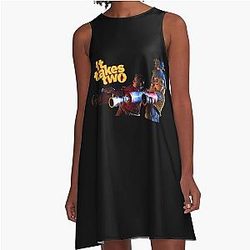 Lover Gifts It Takes Two Christmas A-Line Dress