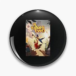 Gift Idea Game Art Halloween Pin, It Takes Two