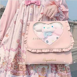 Ita Bag Shoulder Bag - Japanese Style Lolita Pink Heart Shape Mini Bag