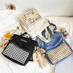 Ita Bag Tote Bag - Student Cute Bear Pendant Nylon Girl Bag