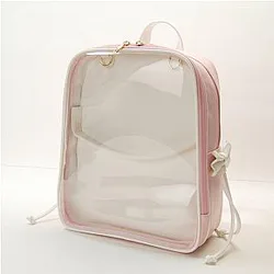 ITA BAG Backpack Preppy Girl Cute Smiling Face Doll Bowknot Transparent Backpack