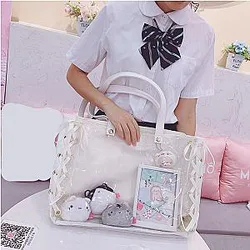 ITA BAG WORLD Transparent Ita Bag Bandage Bow Shoulder Bag