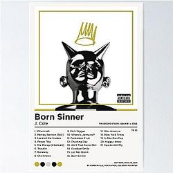 J Cole Born Sinner Album Cover Poster