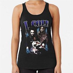 J Cole Rapper Retro V Racerback Tank Top