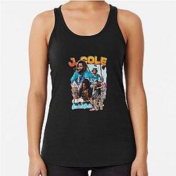J Cole Tee Rapper Retro Vintage Men Women Racerback Tank Top
