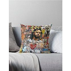 J Cole Portrait Throw Pillow