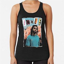 J Cole Rapper Vintage Rap Music Racerback Tank Top