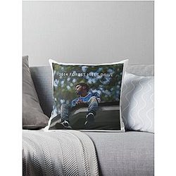 J Cole Illustration Throw Pillow